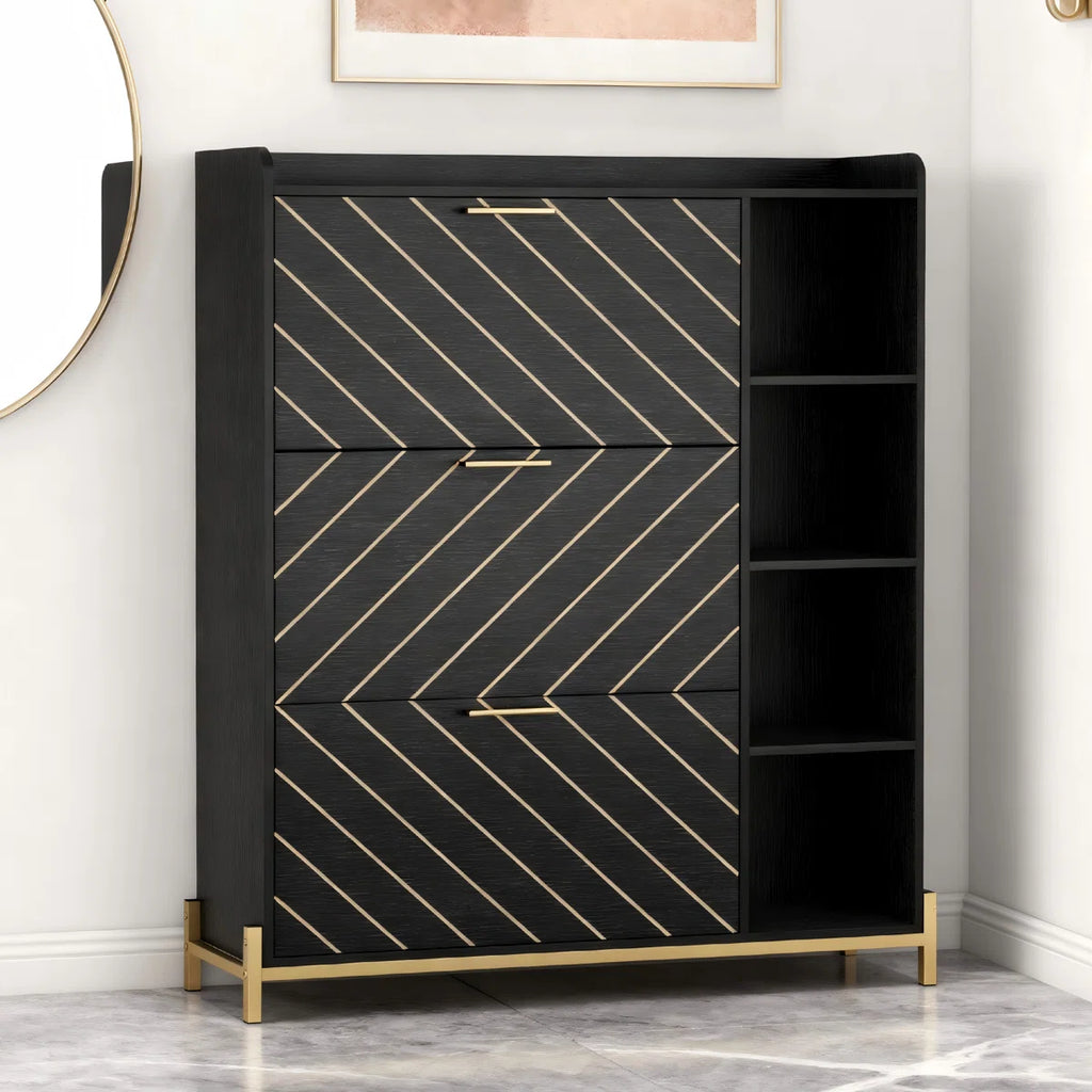 Modern 3-Drawer Shoe Cabinet