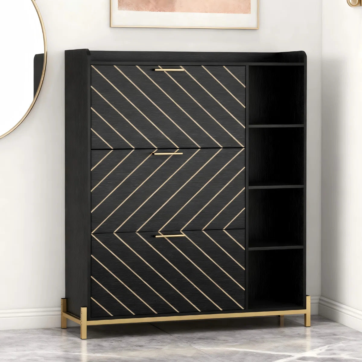 Modern 3-Drawer Shoe Cabinet