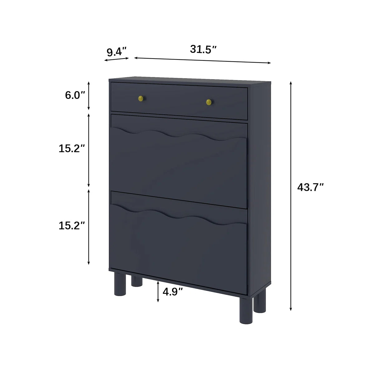 Modern Two-Tier Cloud Shoe Cabinet With Doors