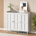 5-Tier 30 Pairs Shoe Cabinet With 3 Doors And Adjustable Shelves For Entryway