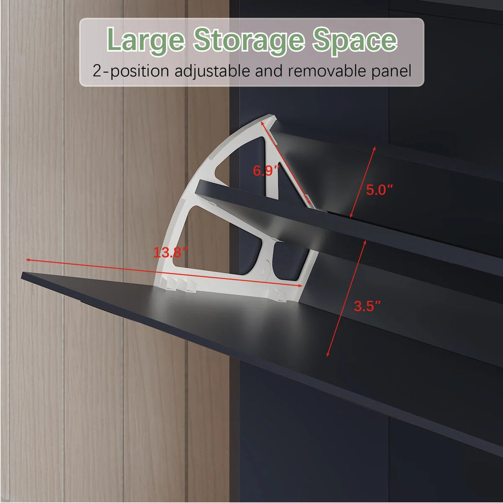 Modern Two-Tier Cloud Shoe Cabinet With Doors
